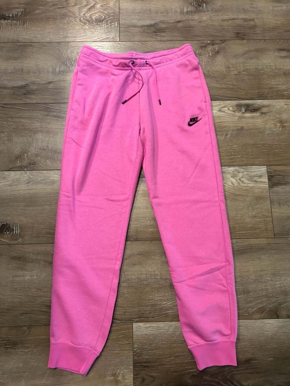 Nike Jogger Sweatpants Size M Pink Fleece Drawstring
